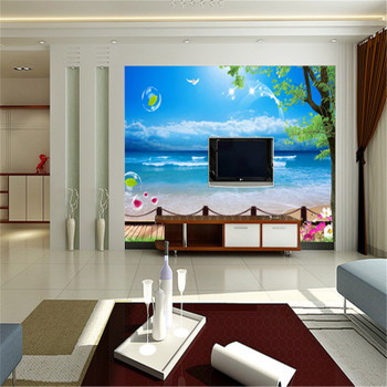 beibehang Mediterranean TV background Custom papel de parede 3d mural wall paper living room bedroom photo wallpaper for wall 3d